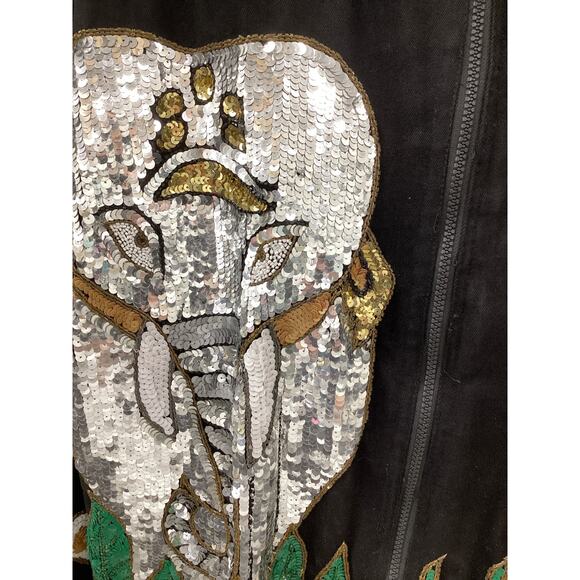 Vintage Modi Denim Jacket Women’s Size XL Sequin Design Lions Tigers& Bears Rare - Picture 7 of 7